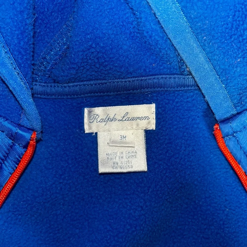 Ralph Lauren Baby Snow Suit‎ 3M Blue Hooded Fleece Winter Bunting One Piece